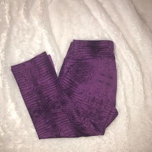Purple crop Reebok leggings